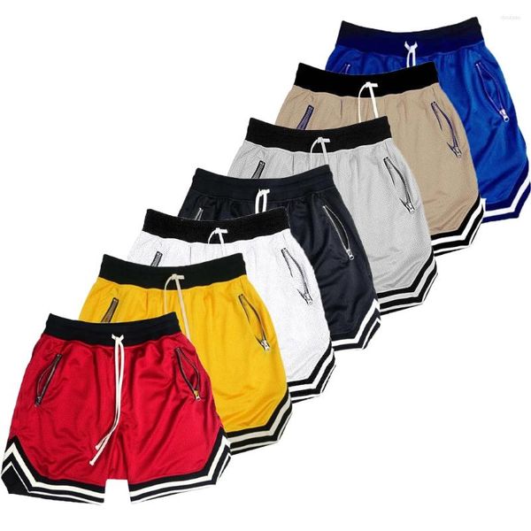 Pantalones cortos para hombres Pista deportiva de malla Secado rápido Entrenamiento muscular suelto para verano Fitness Joggers Casual Transpirable Corto