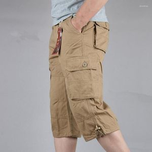 Shorts pour hommes militaire longue longueur Cargo hommes été décontracté coton multi-poches Baggy culotte pantalon tactique pantacourt