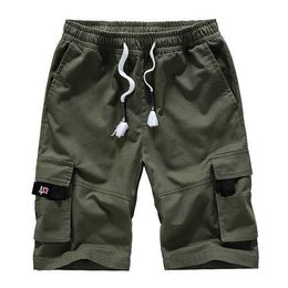 Shorts pour hommes Style militaire été hommes Baggy Cargo coton longueur au genou pantalon pantalon décontracté mâle grand ample grande taille kaki Xxl 3xl 4xl 5xl 8xl G221214