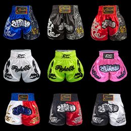 Herenshorts MMA-shorts Professional Amateur Kickboxer Boxing Shorts Womens Mens Kids Boys Girls Borduurwerk MuayThai Short Pants Fight Wear 230808