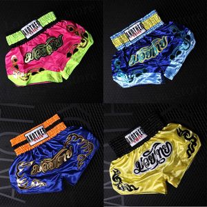 Heren shorts muay thai bokshorts voor mannen vrouwen kinderen tnager aangepaste kickboksen gevechten mma trunks sanda grappling bjj sport korte broek t240419