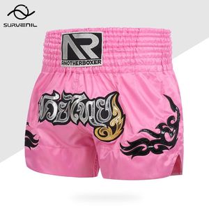 Short Homme Muay Thai Pantalon Femme Homme Broderie MMA Enfants Sanda Sparring Combat Boxe Formation Uniforme Respirant Court KickboxingHomme