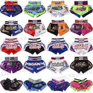 Heren shorts muay thai shorts volwassen kinderen mma bokshort shorts dames heren borduurwerk kickboksen training broek sanda vechtsporten vechtspullen t240419