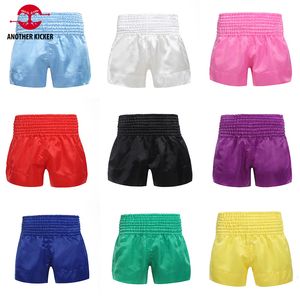 Heren Shorts Muay Thai Shorts Blanco Satijn Polyester MMA Boksshorts Dames Heren Kids Professionele Kickboksbroek Short Boxe Thai Custom 230712