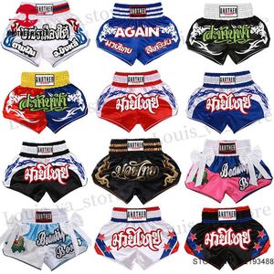 Shorts masculins Muay thai shorts broderie thaï boxe shorts hommes femmes enfants kickboxing pantalon de combat gymnas