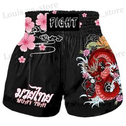 Short masculin MUAY THAI Shorts MMA Boxing Vêtements pour hommes Childrens Sports et Fitness Traine Shorts Pantalons de boxe T240419