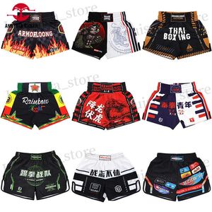 Shorts masculins Muay thai shorts imprimer shorts de boxe pour hommes hommes secs sèches rapidement kickboxing combattant les vêtements MMA arts martiaux mixtes T240419