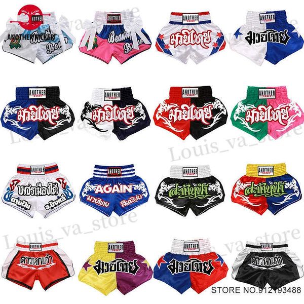 Shorts masculins MUAY THAI Shorts femme Childrens Boxing Training Shorts 2024 Nouveaux arts martiaux de tissu en satin saisissant Taekwondo Cage Fighting Equipment T240419