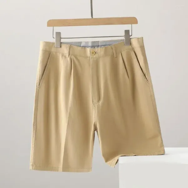 Pantanos cortos para hombres Traje informal de cintura múltiple de bolsillo con botón Color sólido de color anchos