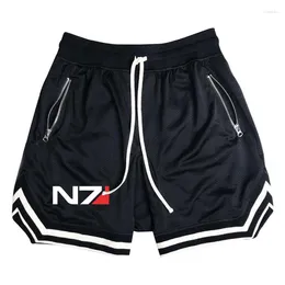 Herenshorts N7 Mass Effect Logo Print 2024 Zomer Casual Street Trend Broek Gymkleding Joggingbroek Strandstijl