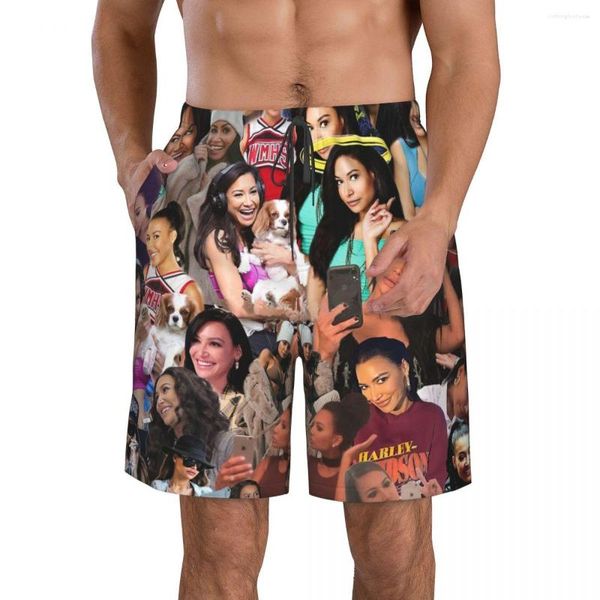 Short pour homme Naya Rivera Po Collage Beach Fitness Maillot de bain à séchage rapide Funny Street Fun 3D