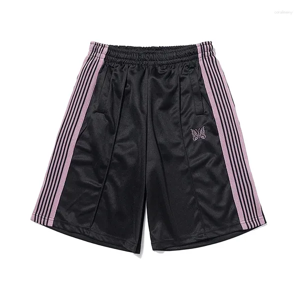 Shorts pour hommes Aiguille High Street Marque de mode Noir et blanc Jambes courtes Logo papillon Culotte rayée pour hommes femmes