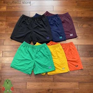 Heren shorts naalden vlinder borduurwerk snel droge waterdichte nylon awge shorts strandbroek T230602