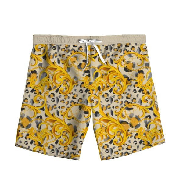 Shorts pour hommes Nouveau Golden Baroque Leopard 3D Impression Mode Femmes Survêtements Plus Taille S-7XL Harajuku