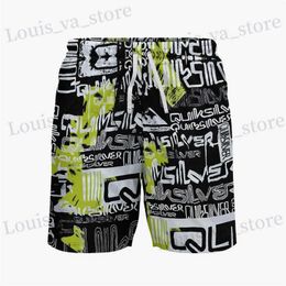 Shorts masculins New Bermuda Mens Short Shorts de tableau de bain décontracté sèche rapide nage sèche Derby Mens Beach Surfing Shorts T240408