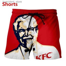 Shorts masculins Nouveaux kfc colonel drôle 3d imprimé vêtements causaux mode mascules femmes shorts hip hop plus taille s-7xl hommes décontractés l240320