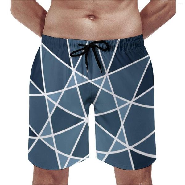 Short pour hommes lignes nordiques planche formes géométriques décontracté plage hommes personnalisé sport Surf séchage rapide maillot de bain idée cadeau