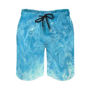 Herenshorts Ocean Turquoise Print Swim Beach Board Badpak Losse Heren Trunks Ademend Blauw Warm Mooi Koud Cool