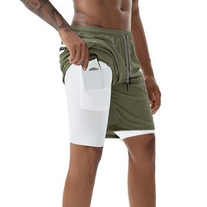 Pantalones cortos para hombre Oeak Gym Hombres Compresión de secado rápido Bolsillo interior de dos pisos Fitness Culturismo Correr Transpirable 2022