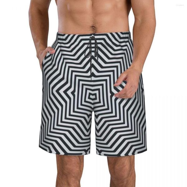 Pantalones cortos para hombres Ilusión óptica Beach Fitness Traje de baño de secado rápido Funny Street Fun 3D