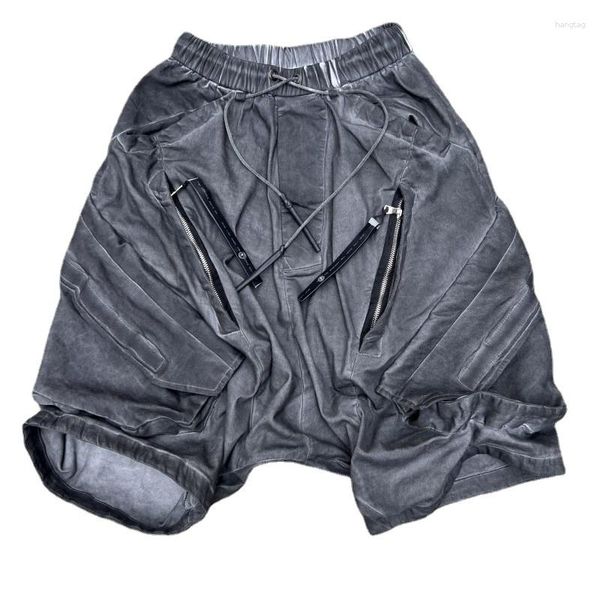 Shorts pour hommes Design Original 2023 été vêtements d'extérieur en détresse lavé en lambeaux ample multi-poches pantacourt salopette