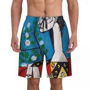 Short de bain imprimé Pablo Picasso pour hommes, séchage rapide, vêtements de plage, Jacqueline avec fleurs, short de bain