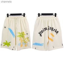 Herenshorts PALM Palm Angel ANGELS Coconut Tree Letter Print Handgedragen shorts Loose Relaxed Sports Capris Hoge kwaliteit Groothandel AAA Aliclothes