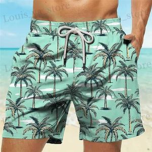 Shorts pour hommes Palm TR Tropical Mens Resort 3D Boîtes de planche imprimées Swim Trunks Pocket Comfort Breathable Short Style Holiday Beach T240419