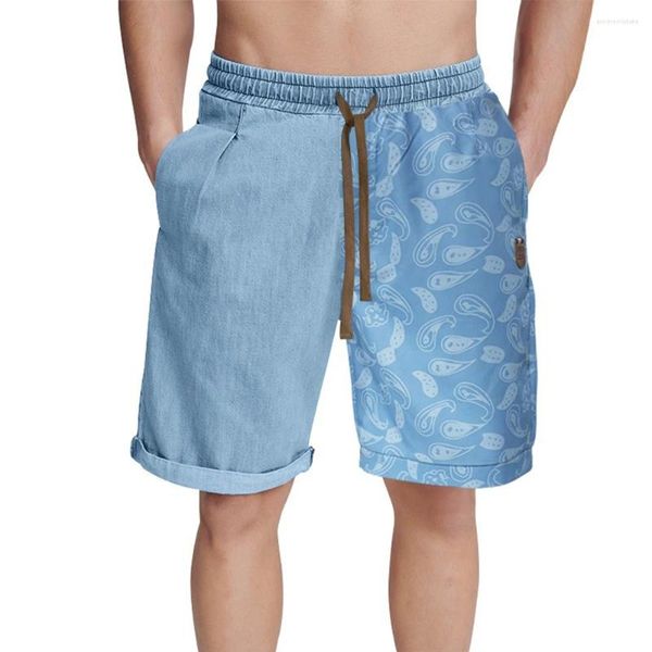 Pantalones cortos para hombres Pantalones diarios Vacaciones Vacaciones Tiro bajo Estampado para hombre Estiramiento ligero Verano Casual Cintura elástica Moda suelta