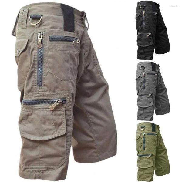 Pantalons de short masculin Cargo militaire Men Camouflage Camouflage Joggers Tactical Couleur Solid Pockets Summer Strewear