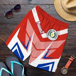 Shorts pour hommes Paraguay drapeau carte graphique pantalon court pour hommes vêtements décontracté plage hawaïenne emblème national troncs manteau de bras pantalons