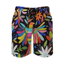 Shorts pour hommes Parajos Quick Dry Summer Mens Beach Board Briefs pour homme Pantalon de gym Mexique Broderie mexicaine colorée ethnique Boho