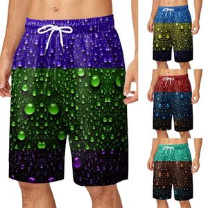 Heren shorts Peach Color Men Summer Scenery Quirky Digital Print Drawing met elastische taille Casual Fashion Quick Y Short