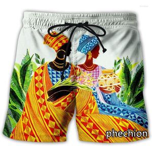 Shorts pour hommes Phechion mode hommes/femmes afrique beauté Art impression 3D décontracté nouveauté Streetwear hommes ample sport L64