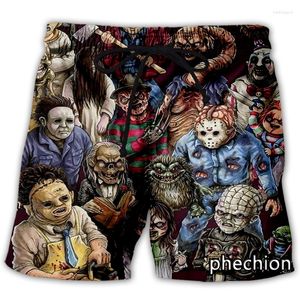 Pantalones cortos para hombre Phechion para hombre/mujer, personaje de película de terror de Halloween, estampado 3D, ropa de calle informal a la moda, ropa deportiva holgada para hombre A289