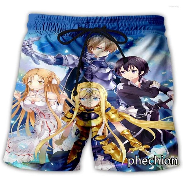 Pantalones cortos para hombres Phechion Hombres / Mujeres Sword Art Online Alicization 3D Impreso Casual Moda Streetwear Hombres Sueltos Sporting A162