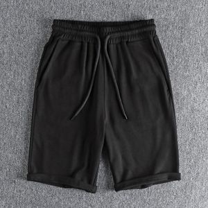 Shorts pour hommes motif ananas tissu tricoté couleur unie décontracté hommes confortable cordon taille Simple pantalon de sport