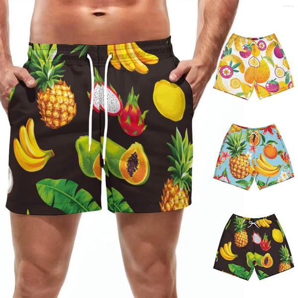 Pantalones cortos para hombre Piña Natación Short Beach Surf Fruit Board Traje de baño de secado rápido Summer Sport Swim Trunks Boy Pant Brief