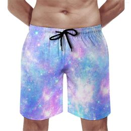 Shorts pour hommes rose bleu Galaxy Board été coloré espace extra-atmosphérique vêtements de sport plage pantalons courts séchage rapide décontracté graphique maillot de bain