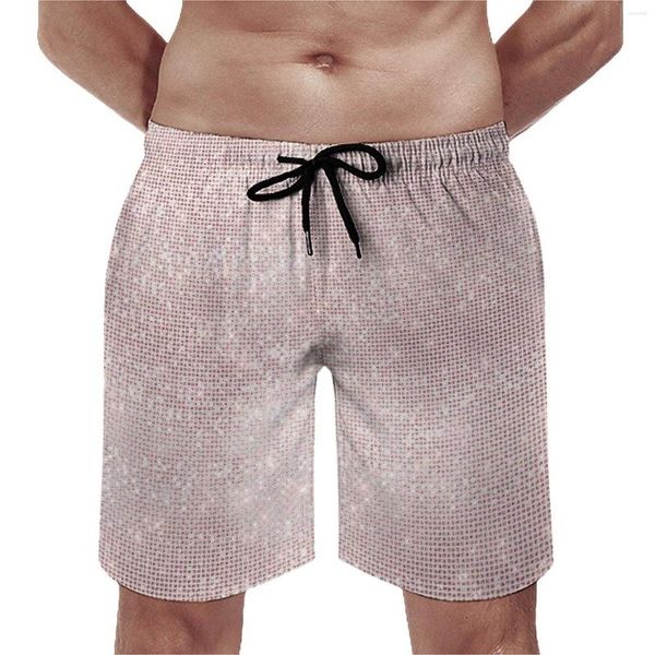 Cortometrajes para hombres Pink Rose Metallic Impress Pincel Silver Sports Sports Short Sorth Seco Retro Retro Gran Tamaño Bajas de natación