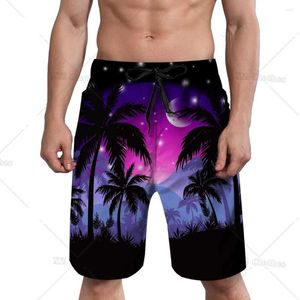 Shorts para hombres Planta Coconut Tree Trunks Basco de playa de verano seco Rápido Surfa elástica con cordón de bolsillo