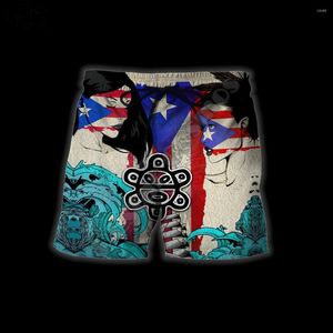 Heren shorts plstar cosmos puerto rico nationale embleem vlagcultuur 3d print mode voor mannen/vrouwen zomer casual strand korte broek p47