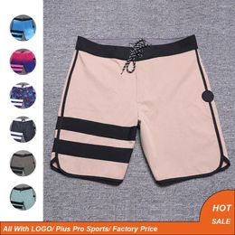 Pantalones cortos para hombres Tallas grandes 28 38 Mens Rayas Playa Phantom Board Secado rápido Impermeable Bermudas Surf Swim Trunks Elástico Spandex