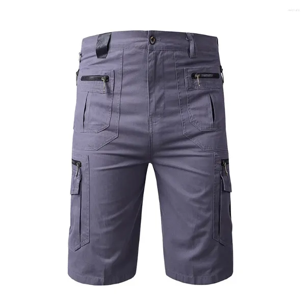 Pantalones cortos para hombres Talla grande 5XL Longitud de la rodilla Cargo Hombres Verano Algodón Multi Bolsillos Casual Trabajo Pantalones Recortados Militar