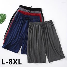 Shorts pour hommes grande taille 7XL 5XL sommeil décontracté pour hommes modal hommes pyjamas été doux cinq points coton plage