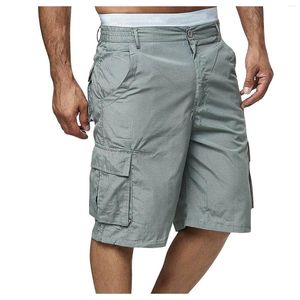 Pantalones cortos para hombres Tallas grandes Longitud de la rodilla Cargo Casual Midi Cintura Fitness Bermudas Hombre Transpirable Playa Surfing Hombres