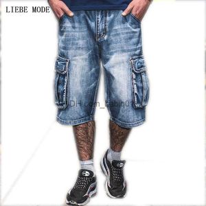 Shorts pour hommes Plus Size Mens Loose Baggy Denim Shorts Mode Streetwear Hip Hop Skateboard Cargo Jeans Court pour Homme Droite Pantalon Court T230502