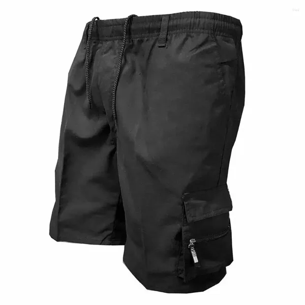 Short masculin Pocket Crop Crop pour 2024 Été Couleur solide Pantalon lâche décontracté de la mode