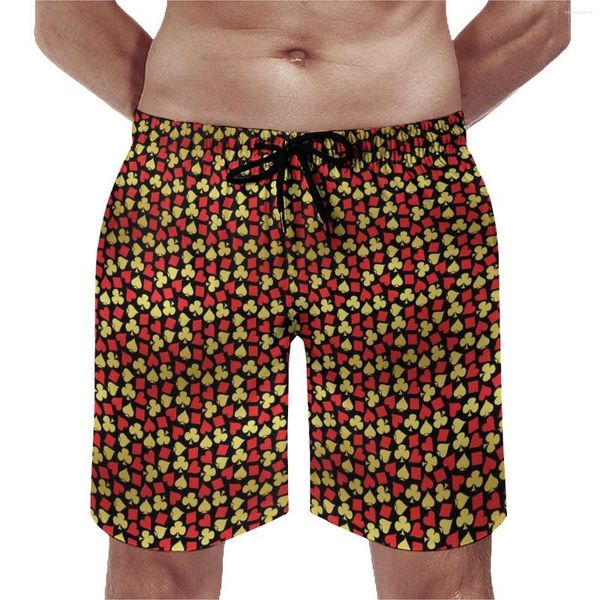 Shorts pour hommes Cartes de poker Costumes Board Summer Hearts Print Running Beach Hommes Séchage rapide Design décontracté Plus Taille Trunks