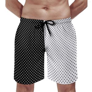 Shorts pour hommes Polka Dot Black White Board Two Tone Vintage Mignon Hawaii Beach Design Sportswear Séchage rapide Maillot de bain Cadeau
